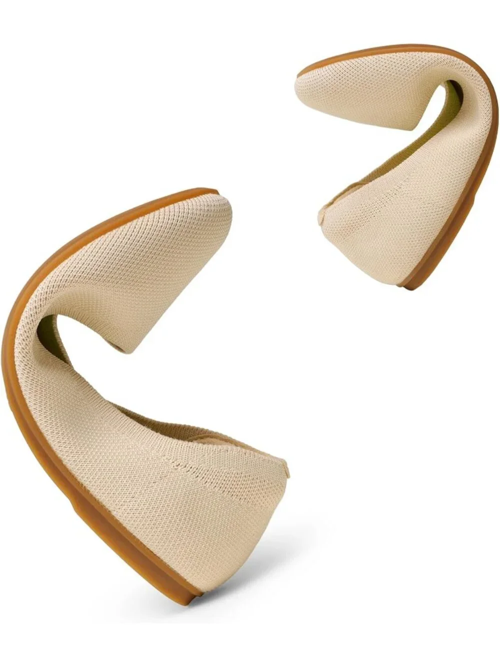 Dream Pairs Women's Nude Round Toe Slip On Dress Knit Ballet Comfort Flats